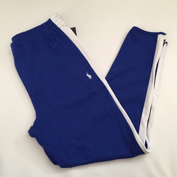 Polo Sport Ralph Lauren Performance Kid Navy Blue Track Pants Big White Pony NWT